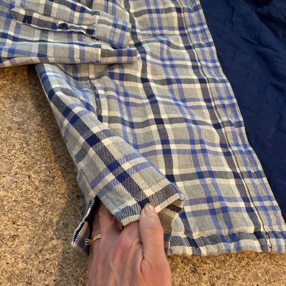 L.L. Bean Plaid Shacket Shirt Jacket Quilted Lining Button Up Primaloft Large - Picture 15 of 16